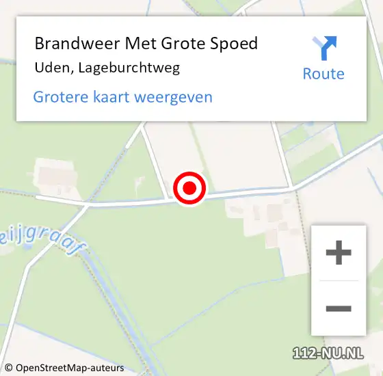 Locatie op kaart van de 112 melding: Brandweer Met Grote Spoed Naar Uden, Lageburchtweg op 30 januari 2022 18:06