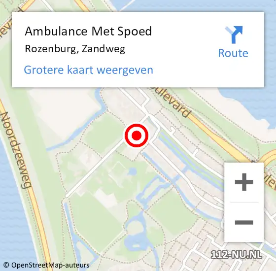 Locatie op kaart van de 112 melding: Ambulance Met Spoed Naar Rozenburg, Zandweg op 30 januari 2022 18:30