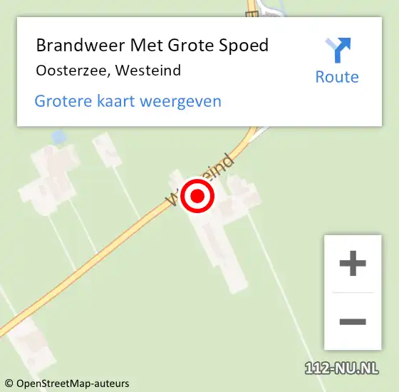 Locatie op kaart van de 112 melding: Brandweer Met Grote Spoed Naar Oosterzee, Westeind op 30 januari 2022 18:46