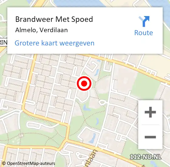 Locatie op kaart van de 112 melding: Brandweer Met Spoed Naar Almelo, Verdilaan op 30 januari 2022 19:14