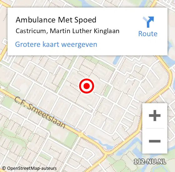 Locatie op kaart van de 112 melding: Ambulance Met Spoed Naar Castricum, Martin Luther Kinglaan op 30 januari 2022 19:21