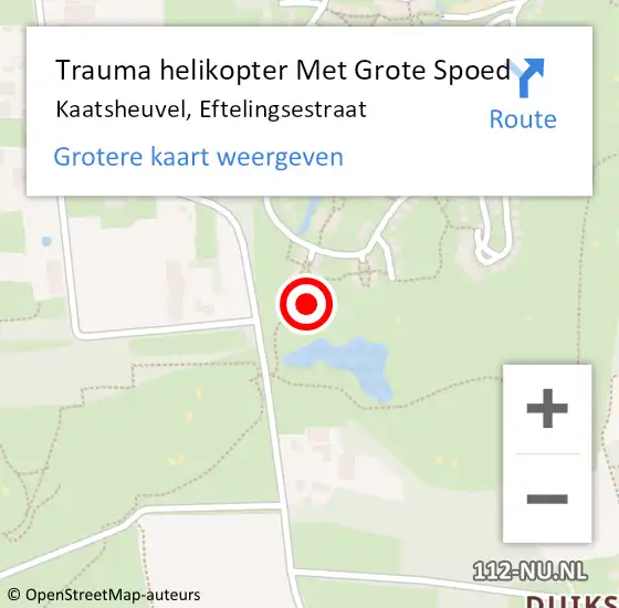 Locatie op kaart van de 112 melding: Trauma helikopter Met Grote Spoed Naar Kaatsheuvel, Eftelingsestraat op 30 januari 2022 19:54