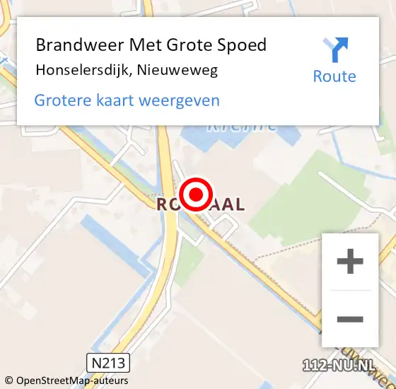 Locatie op kaart van de 112 melding: Brandweer Met Grote Spoed Naar Honselersdijk, Nieuweweg op 30 januari 2022 19:55