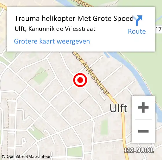 Locatie op kaart van de 112 melding: Trauma helikopter Met Grote Spoed Naar Ulft, Kanunnik de Vriesstraat op 30 januari 2022 20:17