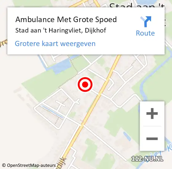 Locatie op kaart van de 112 melding: Ambulance Met Grote Spoed Naar Stad aan 't Haringvliet, Dijkhof op 30 januari 2022 20:18