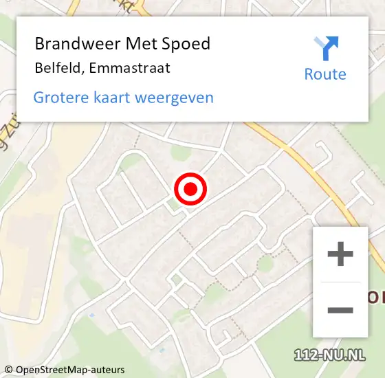 Locatie op kaart van de 112 melding: Brandweer Met Spoed Naar Belfeld, Emmastraat op 30 januari 2022 20:21