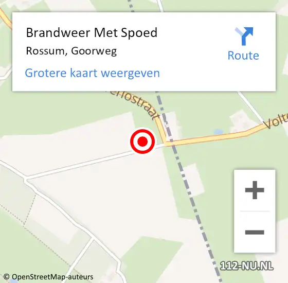 Locatie op kaart van de 112 melding: Brandweer Met Spoed Naar Rossum, Goorweg op 6 juli 2014 21:14