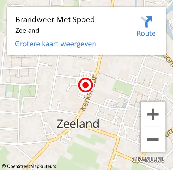 Locatie op kaart van de 112 melding: Brandweer Met Spoed Naar Zeeland op 30 januari 2022 21:21