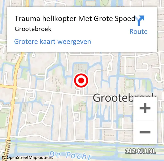 Locatie op kaart van de 112 melding: Trauma helikopter Met Grote Spoed Naar Grootebroek op 30 januari 2022 21:44