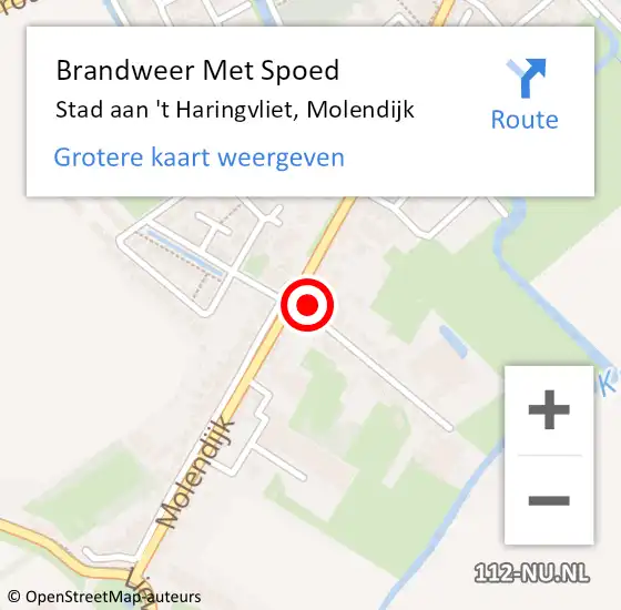 Locatie op kaart van de 112 melding: Brandweer Met Spoed Naar Stad aan 't Haringvliet, Molendijk op 30 januari 2022 22:04