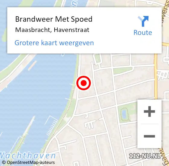 Locatie op kaart van de 112 melding: Brandweer Met Spoed Naar Maasbracht, Havenstraat op 30 januari 2022 22:04