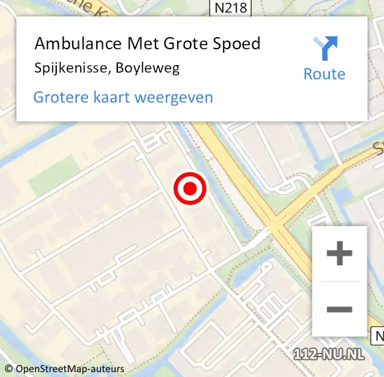 Locatie op kaart van de 112 melding: Ambulance Met Grote Spoed Naar Spijkenisse, Boyleweg op 30 januari 2022 22:26