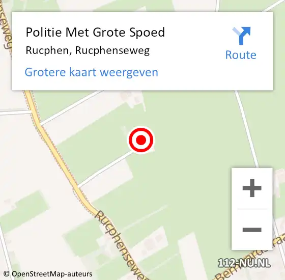 Locatie op kaart van de 112 melding: Politie Met Grote Spoed Naar Rucphen, Rucphenseweg op 30 januari 2022 22:45