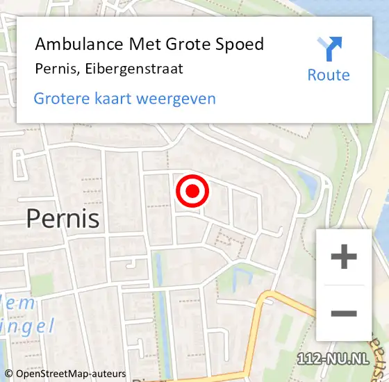 Locatie op kaart van de 112 melding: Ambulance Met Grote Spoed Naar Pernis, Eibergenstraat op 30 januari 2022 22:50