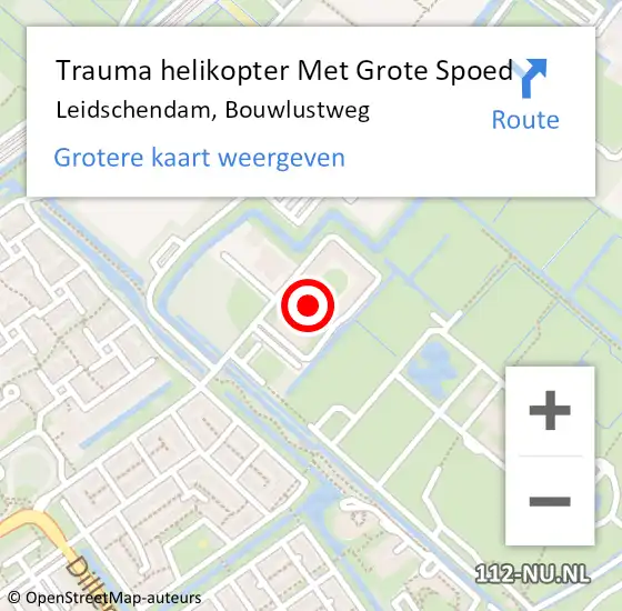 Locatie op kaart van de 112 melding: Trauma helikopter Met Grote Spoed Naar Leidschendam, Bouwlustweg op 30 januari 2022 22:56