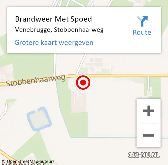 Locatie op kaart van de 112 melding: Brandweer Met Spoed Naar Venebrugge, Stobbenhaarweg op 6 juli 2014 21:33