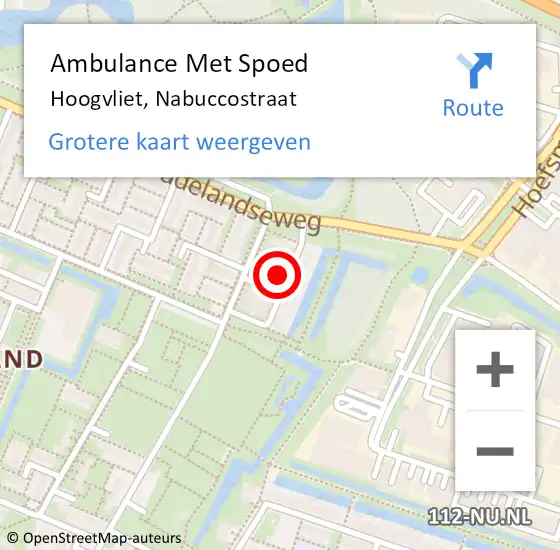 Locatie op kaart van de 112 melding: Ambulance Met Spoed Naar Hoogvliet, Nabuccostraat op 31 januari 2022 00:00