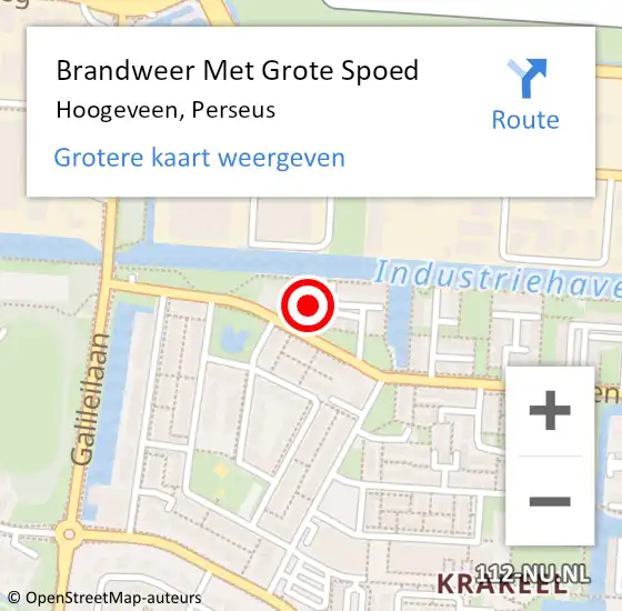 Locatie op kaart van de 112 melding: Brandweer Met Grote Spoed Naar Hoogeveen, Perseus op 6 juli 2014 21:38