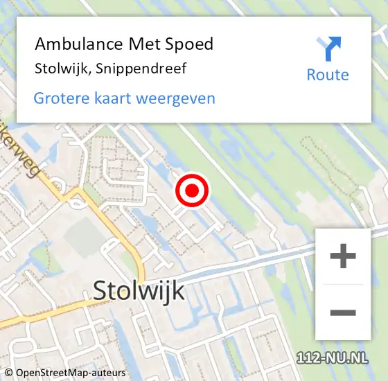 Locatie op kaart van de 112 melding: Ambulance Met Spoed Naar Stolwijk, Snippendreef op 31 januari 2022 01:35