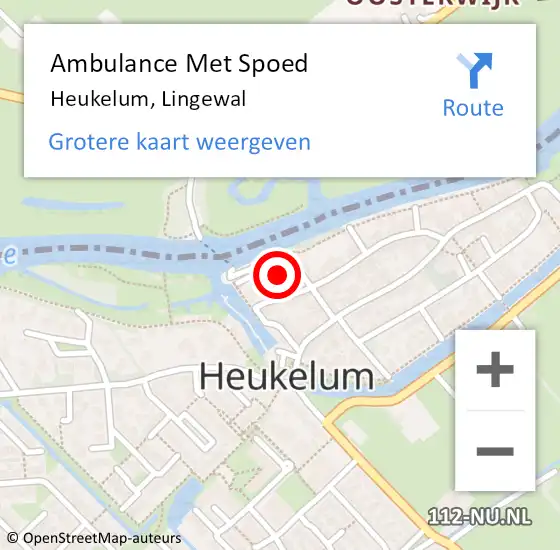 Locatie op kaart van de 112 melding: Ambulance Met Spoed Naar Heukelum, Lingewal op 31 januari 2022 02:02