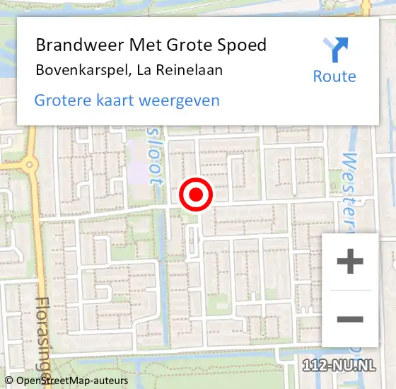 Locatie op kaart van de 112 melding: Brandweer Met Grote Spoed Naar Bovenkarspel, La Reinelaan op 31 januari 2022 02:33