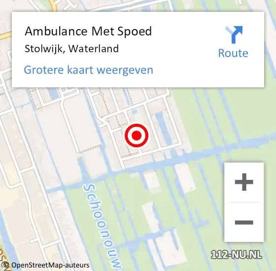 Locatie op kaart van de 112 melding: Ambulance Met Spoed Naar Stolwijk, Waterland op 31 januari 2022 05:19