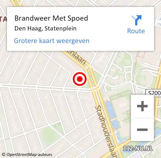 Locatie op kaart van de 112 melding: Brandweer Met Spoed Naar Den Haag, Statenplein op 31 januari 2022 05:38