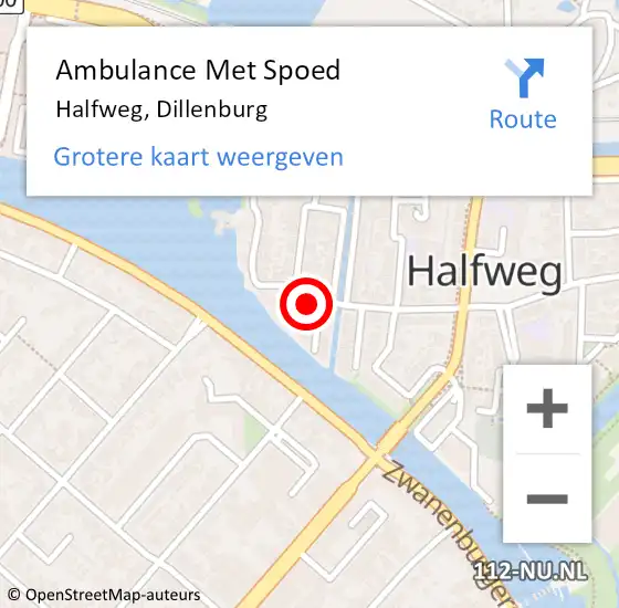 Locatie op kaart van de 112 melding: Ambulance Met Spoed Naar Halfweg, Dillenburg op 31 januari 2022 06:02