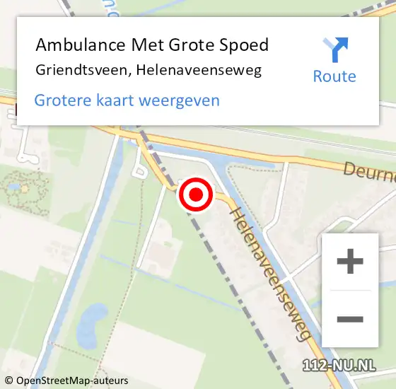 Locatie op kaart van de 112 melding: Ambulance Met Grote Spoed Naar Griendtsveen, Helenaveenseweg op 6 juli 2014 22:01