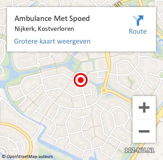 Locatie op kaart van de 112 melding: Ambulance Met Spoed Naar Nijkerk, Kostverloren op 31 januari 2022 06:11