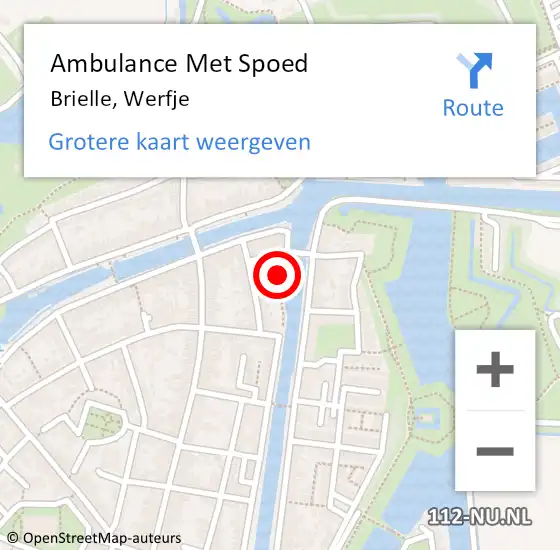 Locatie op kaart van de 112 melding: Ambulance Met Spoed Naar Brielle, Werfje op 31 januari 2022 06:36