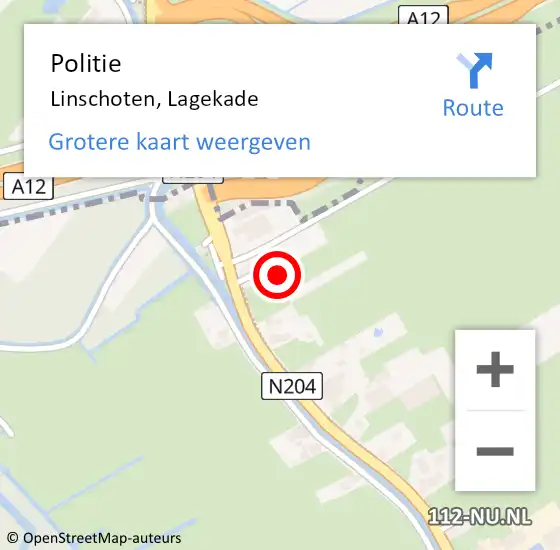 Locatie op kaart van de 112 melding: Politie Linschoten, Lagekade op 31 januari 2022 06:36