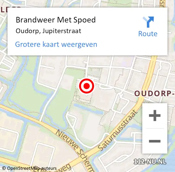 Locatie op kaart van de 112 melding: Brandweer Met Spoed Naar Oudorp, Jupiterstraat op 31 januari 2022 06:44