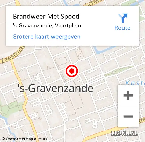 Locatie op kaart van de 112 melding: Brandweer Met Spoed Naar 's-Gravenzande, Vaartplein op 31 januari 2022 06:48