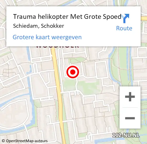 Locatie op kaart van de 112 melding: Trauma helikopter Met Grote Spoed Naar Schiedam, Schokker op 31 januari 2022 06:52