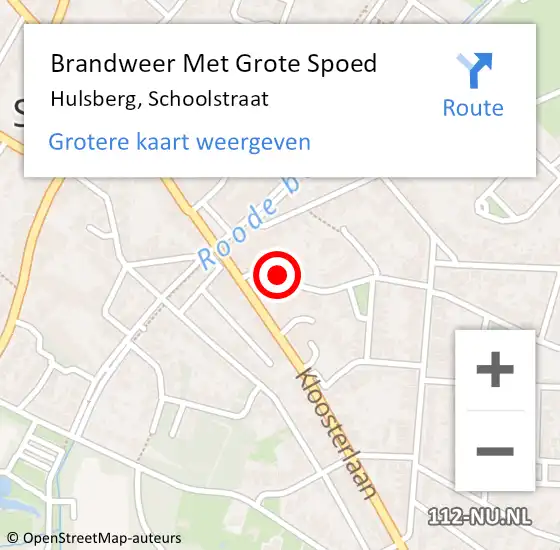 Locatie op kaart van de 112 melding: Brandweer Met Grote Spoed Naar Hulsberg, Schoolstraat op 31 januari 2022 06:57