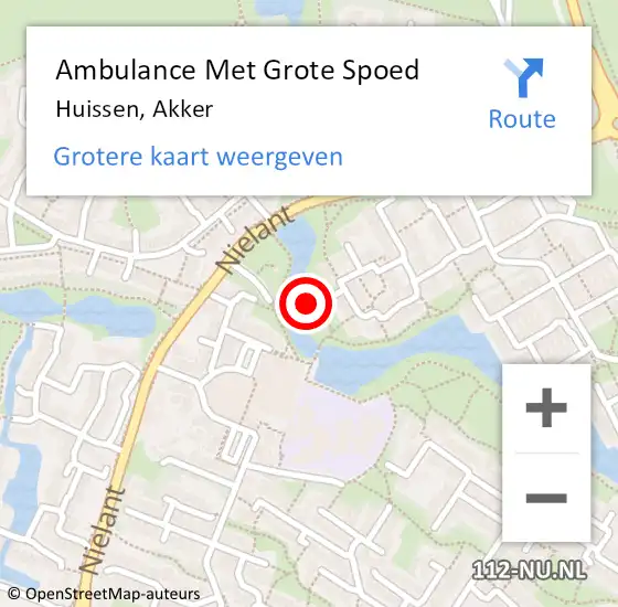 Locatie op kaart van de 112 melding: Ambulance Met Grote Spoed Naar Huissen, Akker op 31 januari 2022 07:06