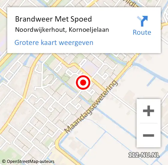 Locatie op kaart van de 112 melding: Brandweer Met Spoed Naar Noordwijkerhout, Kornoeljelaan op 31 januari 2022 07:14