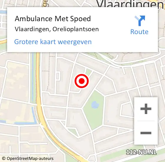 Locatie op kaart van de 112 melding: Ambulance Met Spoed Naar Vlaardingen, Orelioplantsoen op 31 januari 2022 07:28