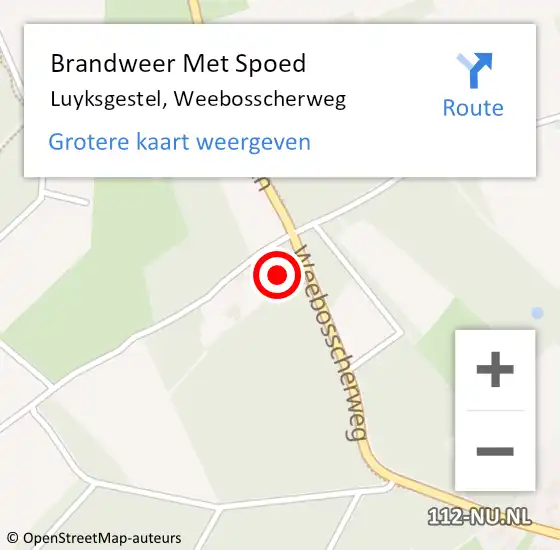 Locatie op kaart van de 112 melding: Brandweer Met Spoed Naar Luyksgestel, Weebosscherweg op 31 januari 2022 07:30