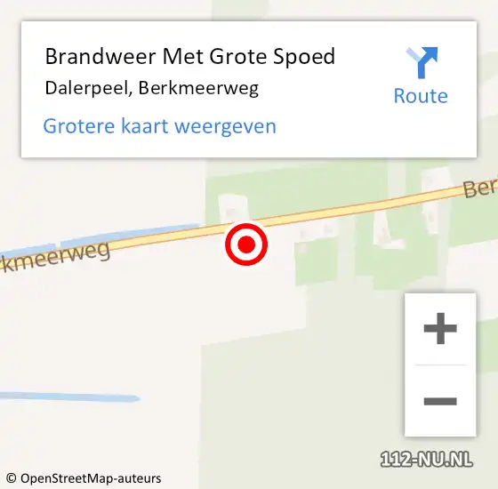 Locatie op kaart van de 112 melding: Brandweer Met Grote Spoed Naar Dalerpeel, Berkmeerweg op 31 januari 2022 07:45