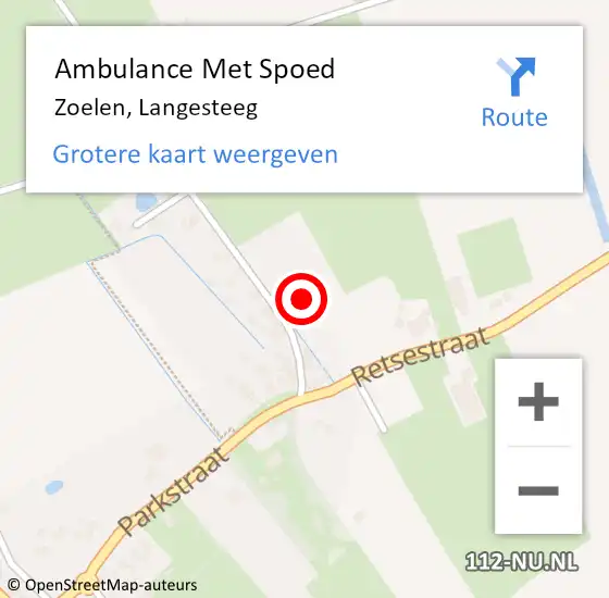 Locatie op kaart van de 112 melding: Ambulance Met Spoed Naar Zoelen, Langesteeg op 31 januari 2022 07:47