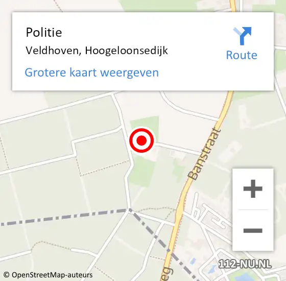 Locatie op kaart van de 112 melding: Politie Veldhoven, Hoogeloonsedijk op 31 januari 2022 07:53