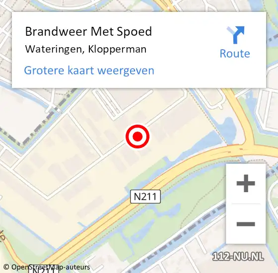 Locatie op kaart van de 112 melding: Brandweer Met Spoed Naar Wateringen, Klopperman op 31 januari 2022 08:17