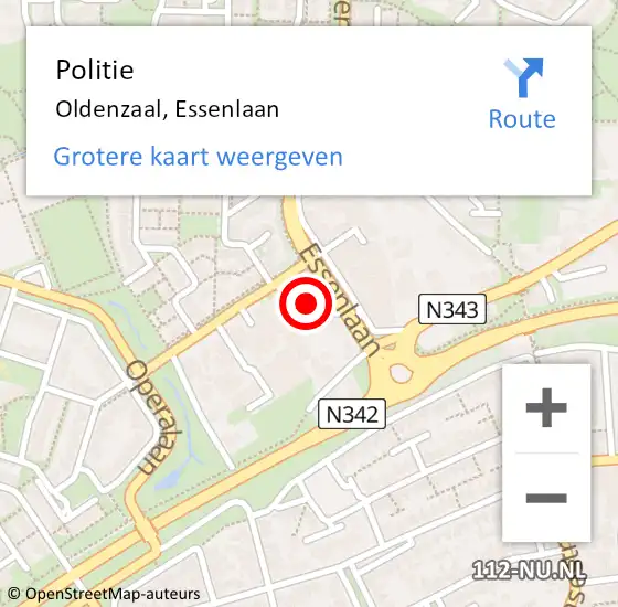 Locatie op kaart van de 112 melding: Politie Oldenzaal, Essenlaan op 31 januari 2022 08:22