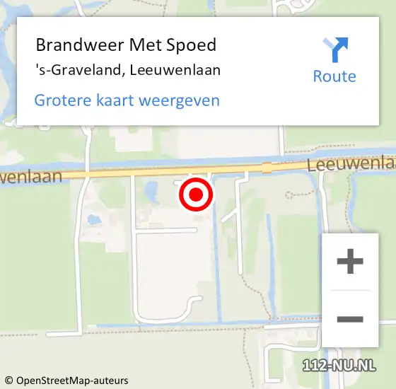 Locatie op kaart van de 112 melding: Brandweer Met Spoed Naar 's-Graveland, Leeuwenlaan op 31 januari 2022 08:27