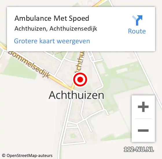 Locatie op kaart van de 112 melding: Ambulance Met Spoed Naar Achthuizen, Achthuizensedijk op 31 januari 2022 08:29