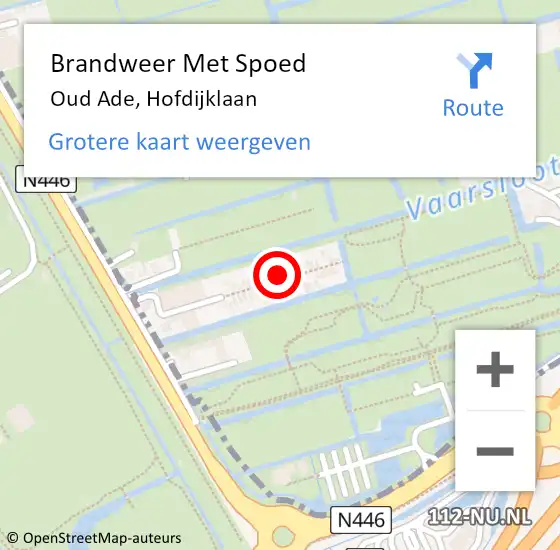 Locatie op kaart van de 112 melding: Brandweer Met Spoed Naar Oud Ade, Hofdijklaan op 31 januari 2022 08:31