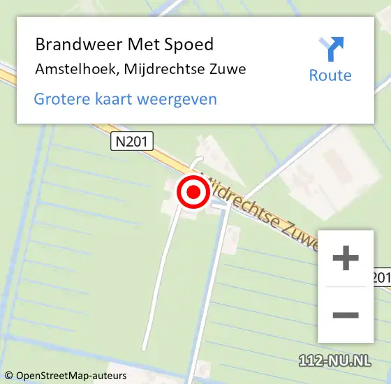 Locatie op kaart van de 112 melding: Brandweer Met Spoed Naar Amstelhoek, Mijdrechtse Zuwe op 31 januari 2022 08:54