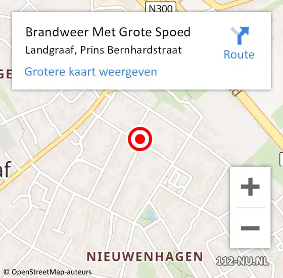 Locatie op kaart van de 112 melding: Brandweer Met Grote Spoed Naar Landgraaf, Prins Bernhardstraat op 31 januari 2022 08:58